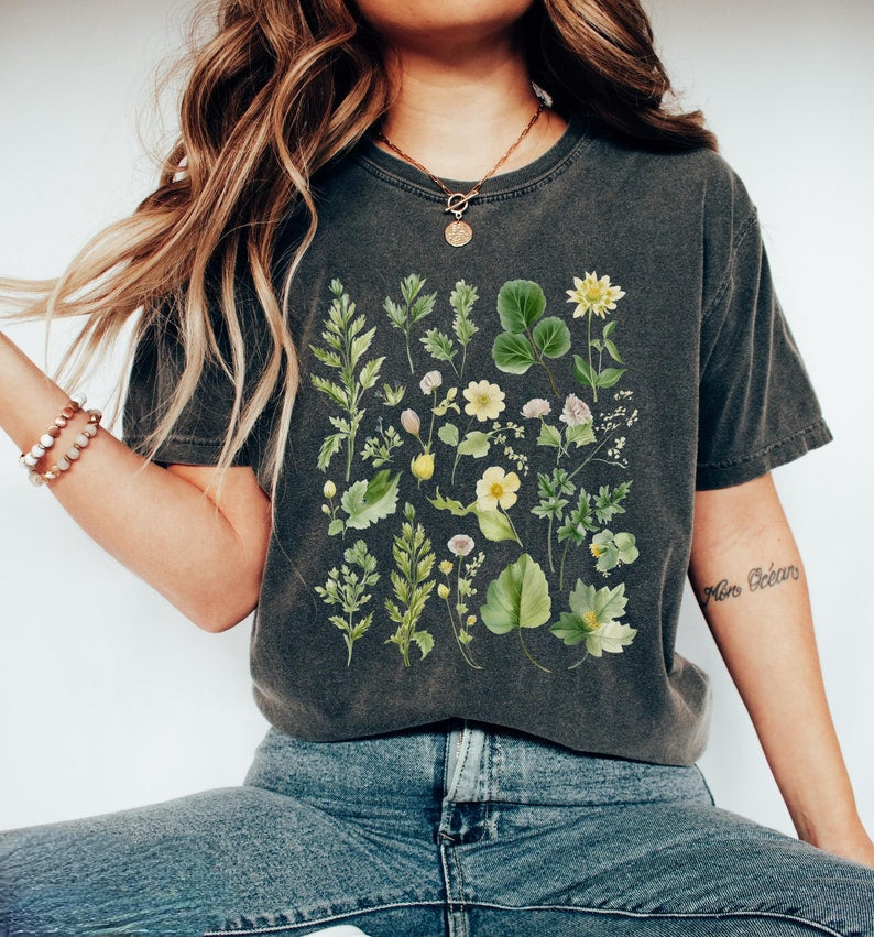 Chemise botanique aquarelle Boho T-shirt floral