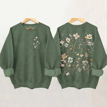 Vintage Sweatshirt mit gepressten Blumen