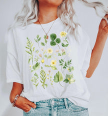 Chemise botanique aquarelle Boho T-shirt floral