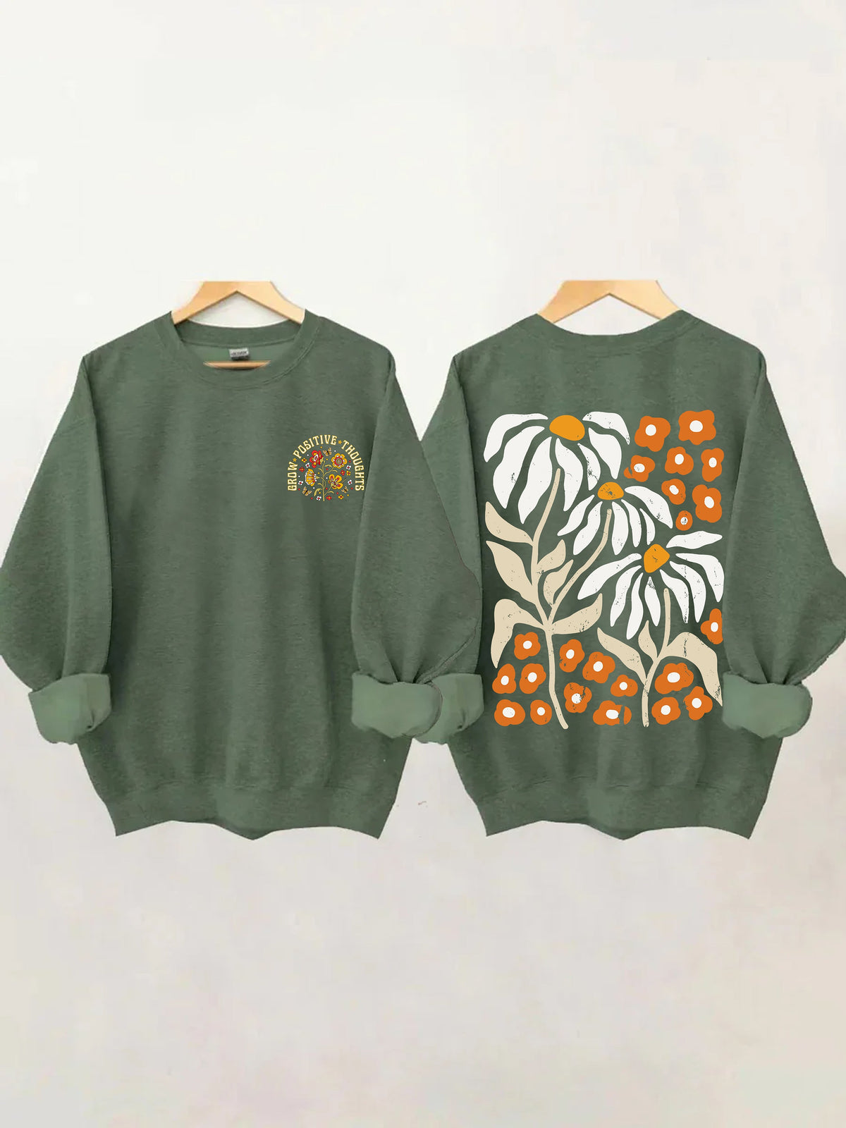 Cultiver des pensées positives Vintage Wildflowers Sweatshirt