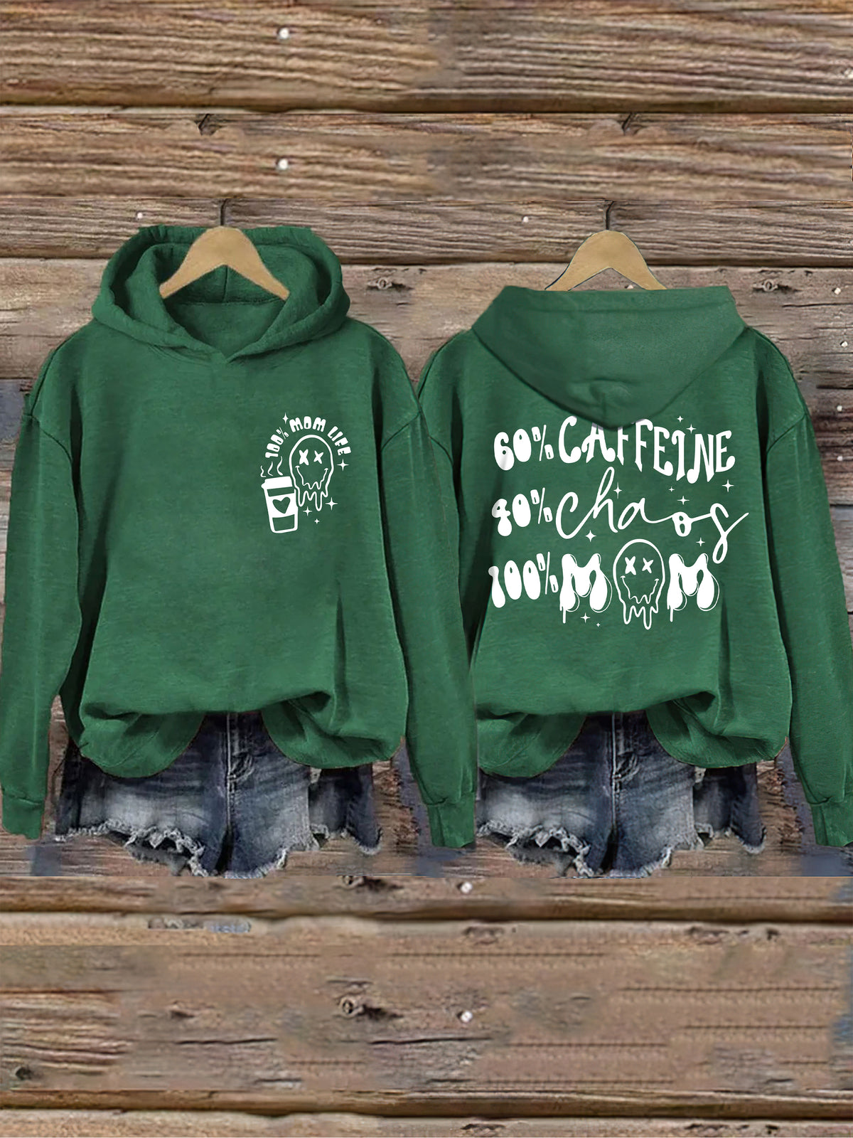 La caféine et Chaos Mom Life Hoodie