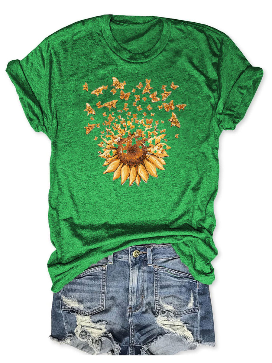 T-shirt papillon tournesol