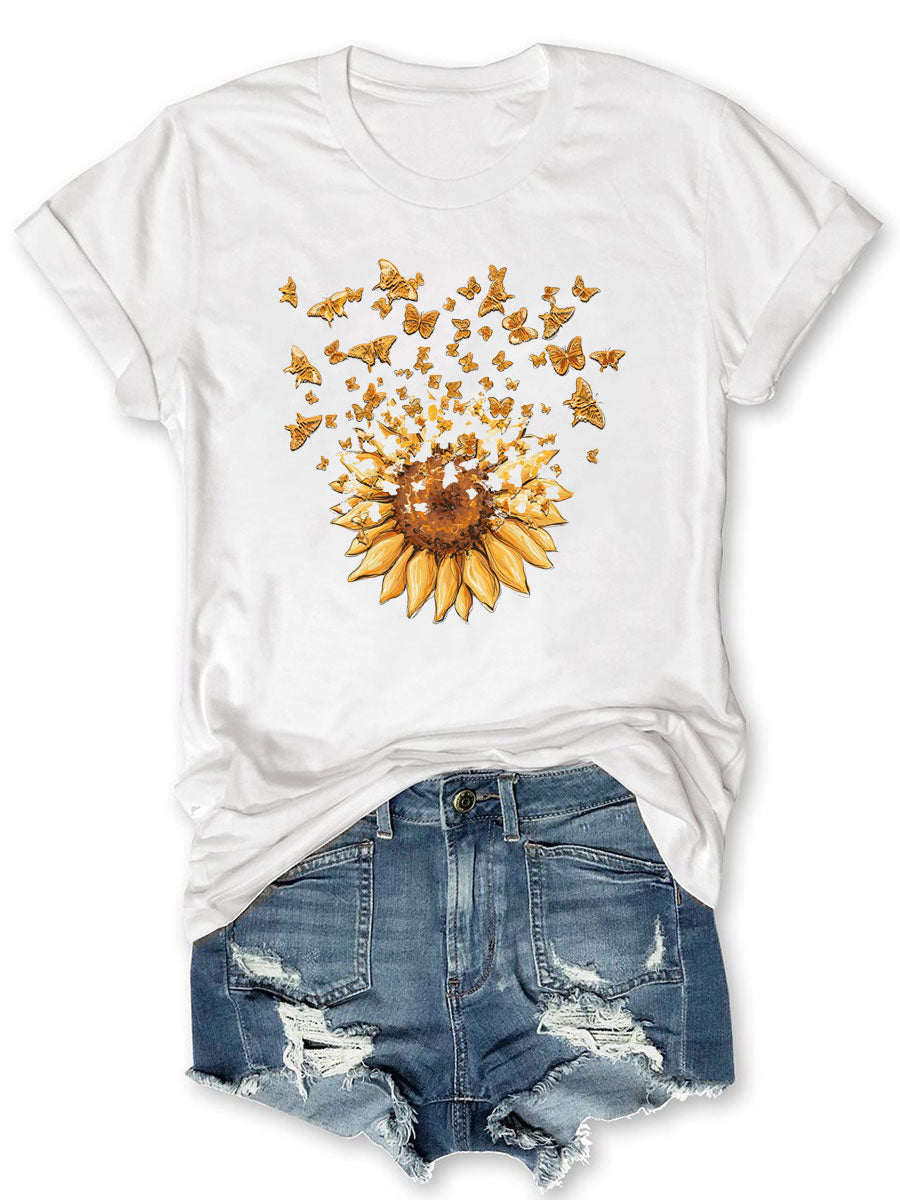 T-shirt papillon tournesol