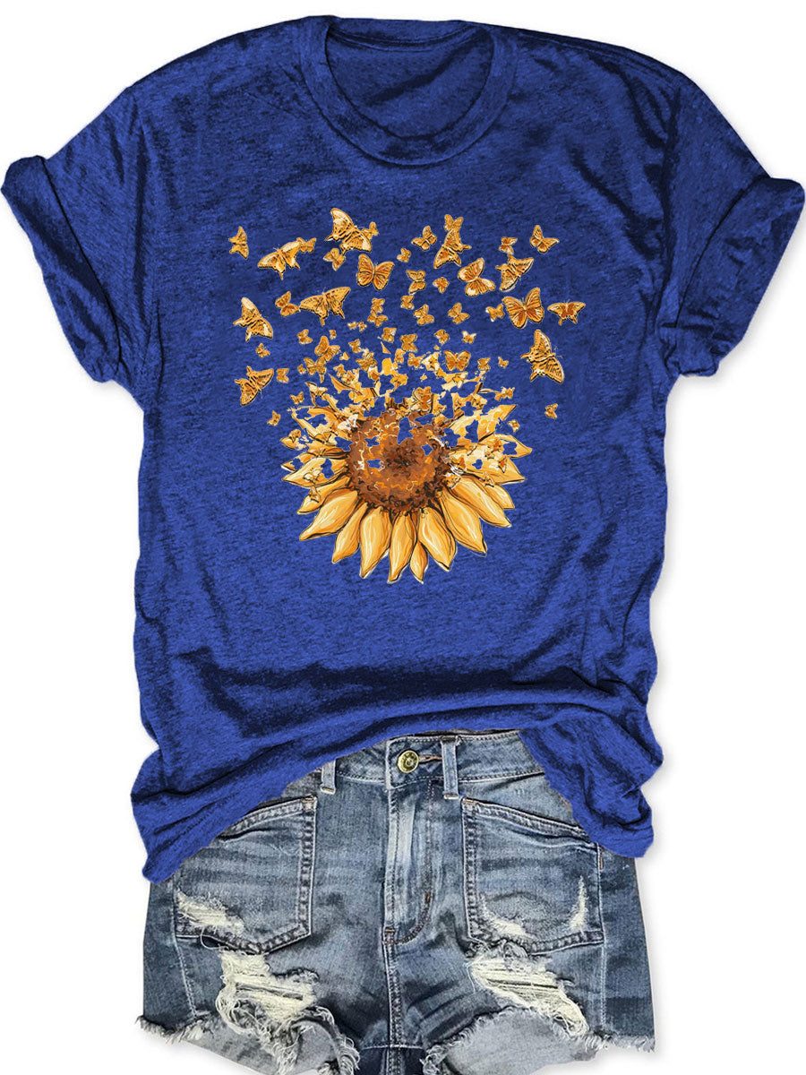 T-shirt papillon tournesol