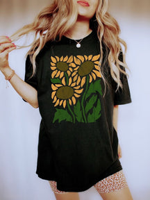 Wildblumen-Blumen-Natur-T-Shirt