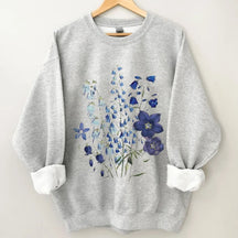 Vintage gepresste Blumen Azure Sweatshirt