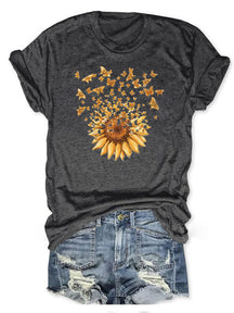 T-shirt papillon tournesol