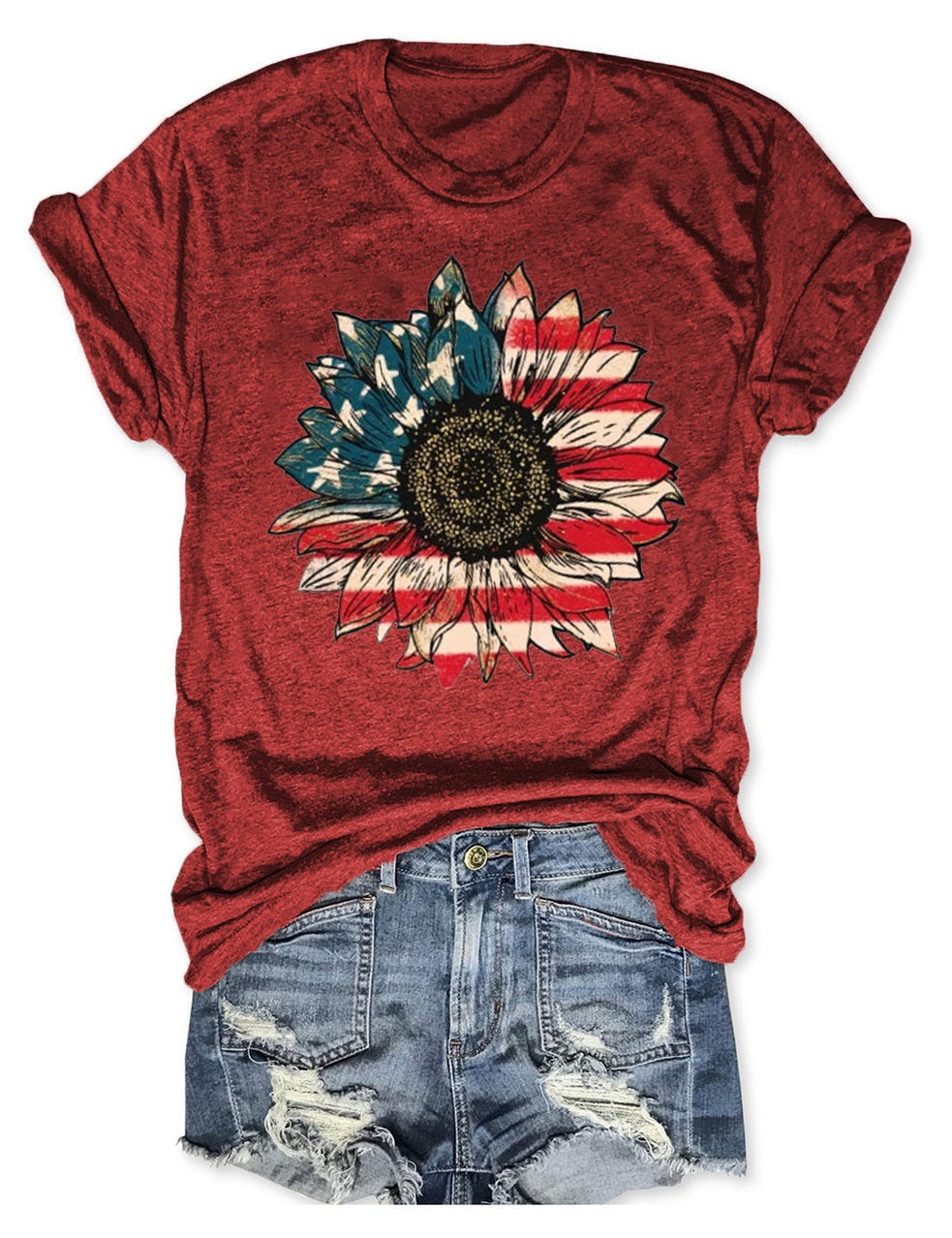 Amerika-Sonnenblumen-T-Shirt