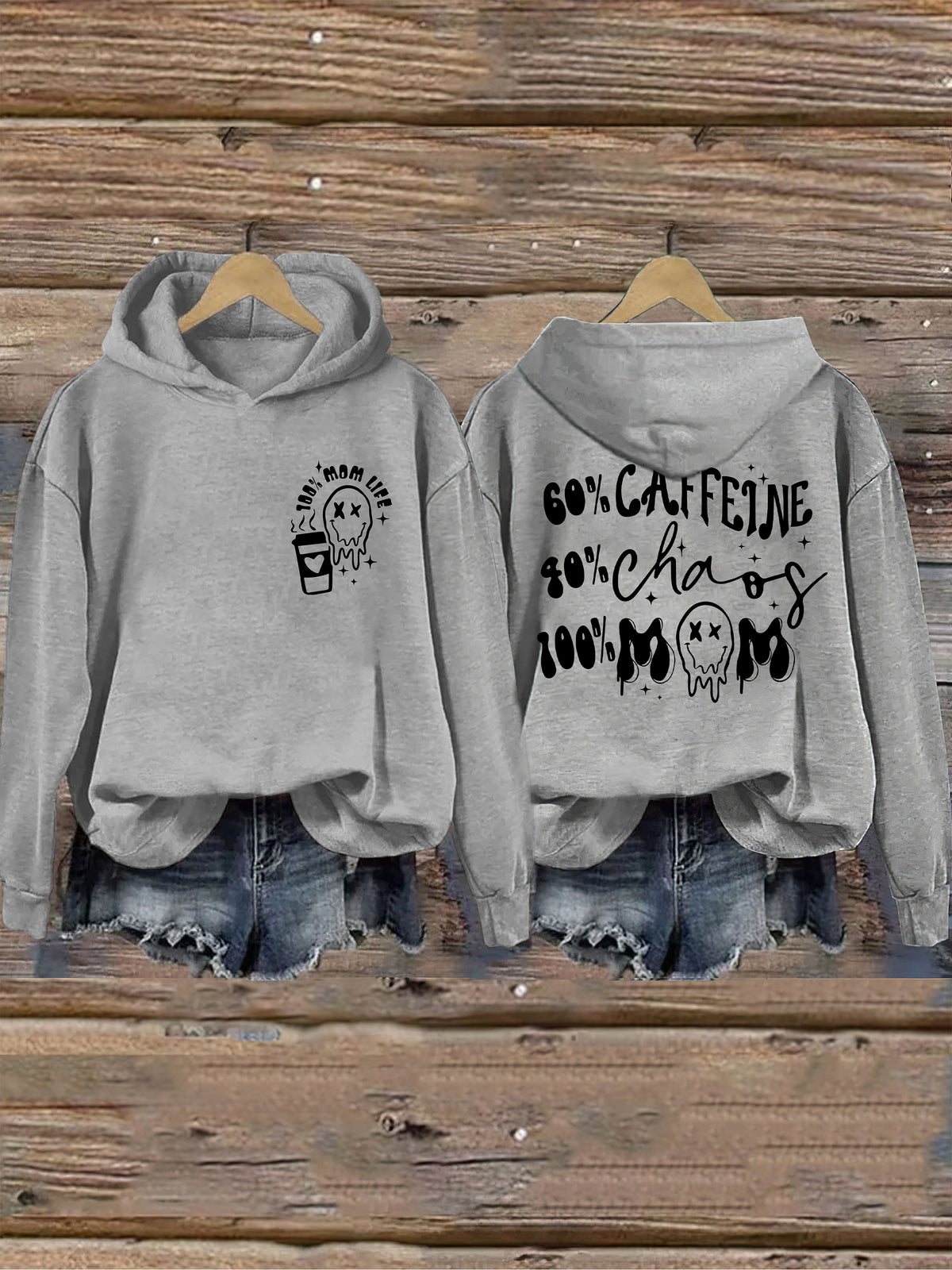 La caféine et Chaos Mom Life Hoodie