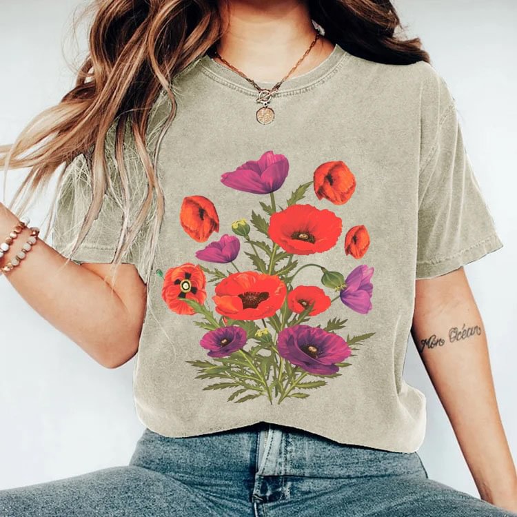 T-shirt plante sauvage fleurs victoriennes