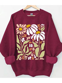 Boho Wildblumen Blumen Natur Sweatshirt