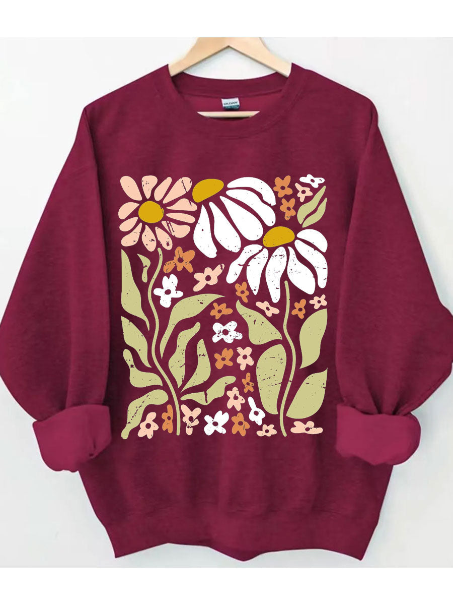 Boho Wildblumen Blumen Natur Sweatshirt