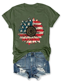 America Sunflower T-Shirt Manches courtes