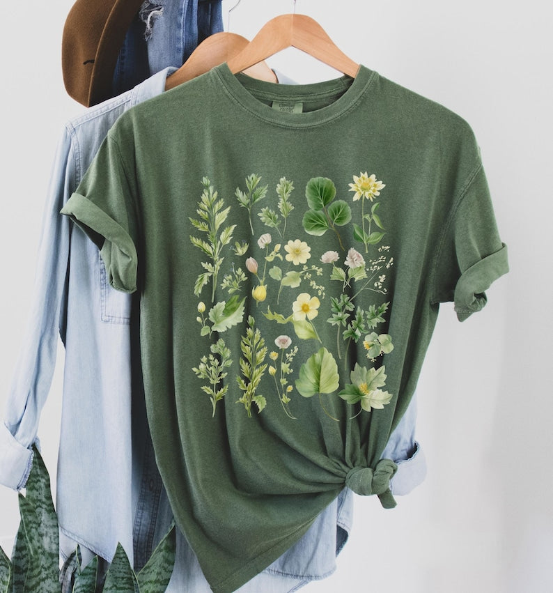 Chemise botanique aquarelle Boho T-shirt floral