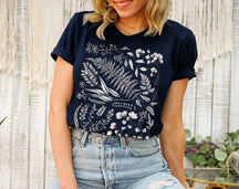 Vintage botanisches Blumen-T-Shirt