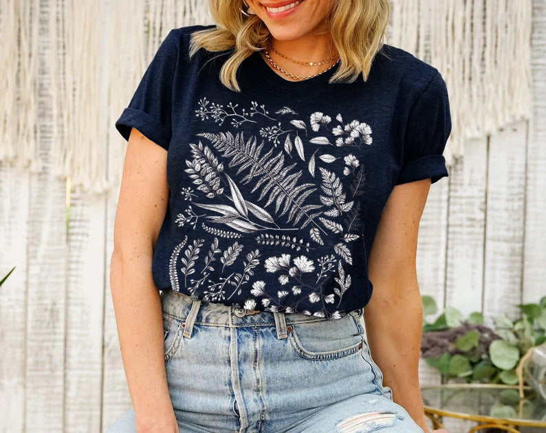 Vintage Botanical Flower T-shirt