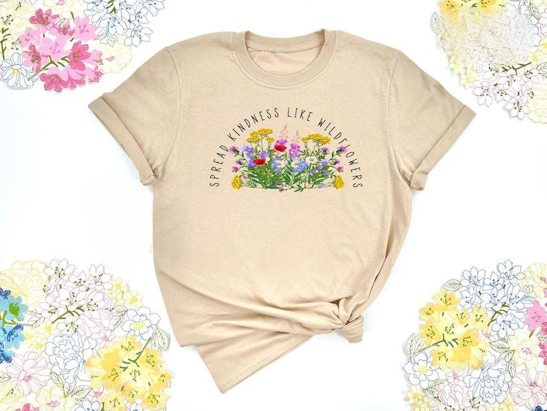 Ästhetisches T-Shirt mit Blumengrafik