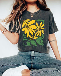 T-shirt floral esthétique de tournesol de Boho