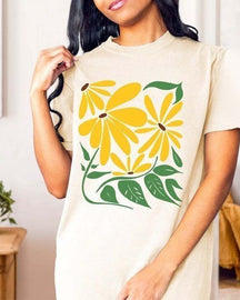 Boho-Sonnenblumen-Ästhetisches Blumen-T-Shirt