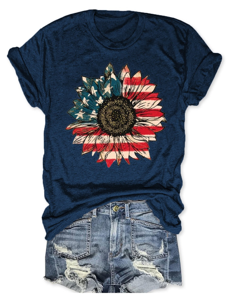 America Sunflower T-Shirt Manches courtes