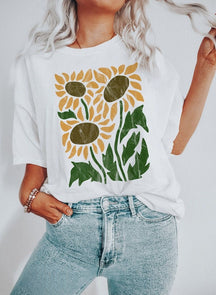 Wildblumen-Blumen-Natur-T-Shirt