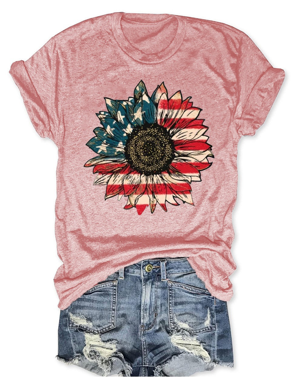 America Sunflower T-Shirt Manches courtes