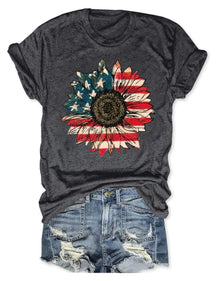 America Sunflower T-Shirt Manches courtes