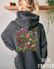 Pressed Flowers Boho Floral Cottagecore Hoodie