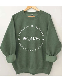 Maman a souligné béni parfois un sweat-shirt mess
