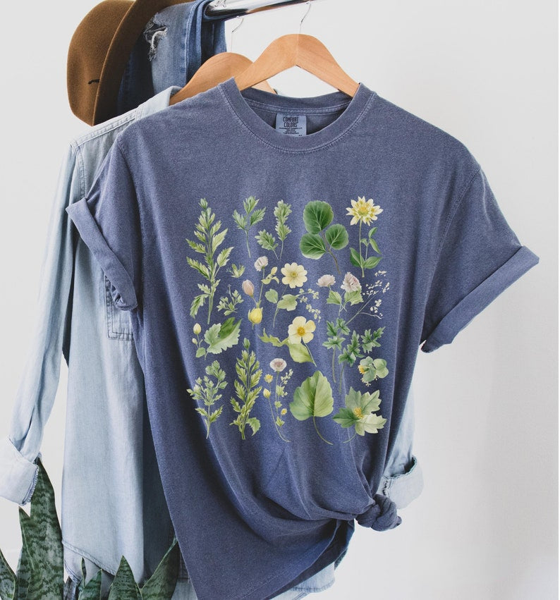 Chemise botanique aquarelle Boho T-shirt floral
