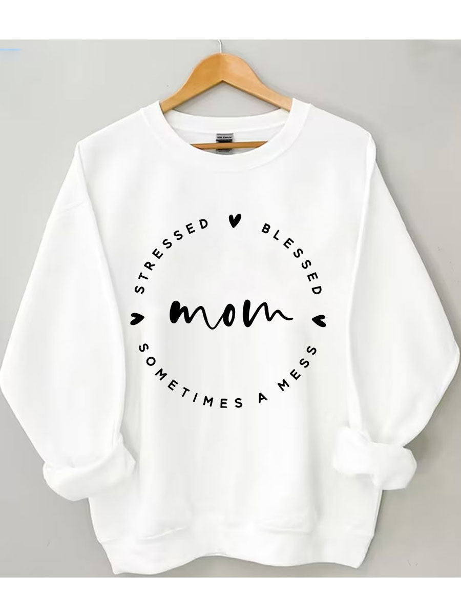 Maman a souligné béni parfois un sweat-shirt mess