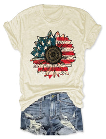 America Sunflower T-Shirt Manches courtes