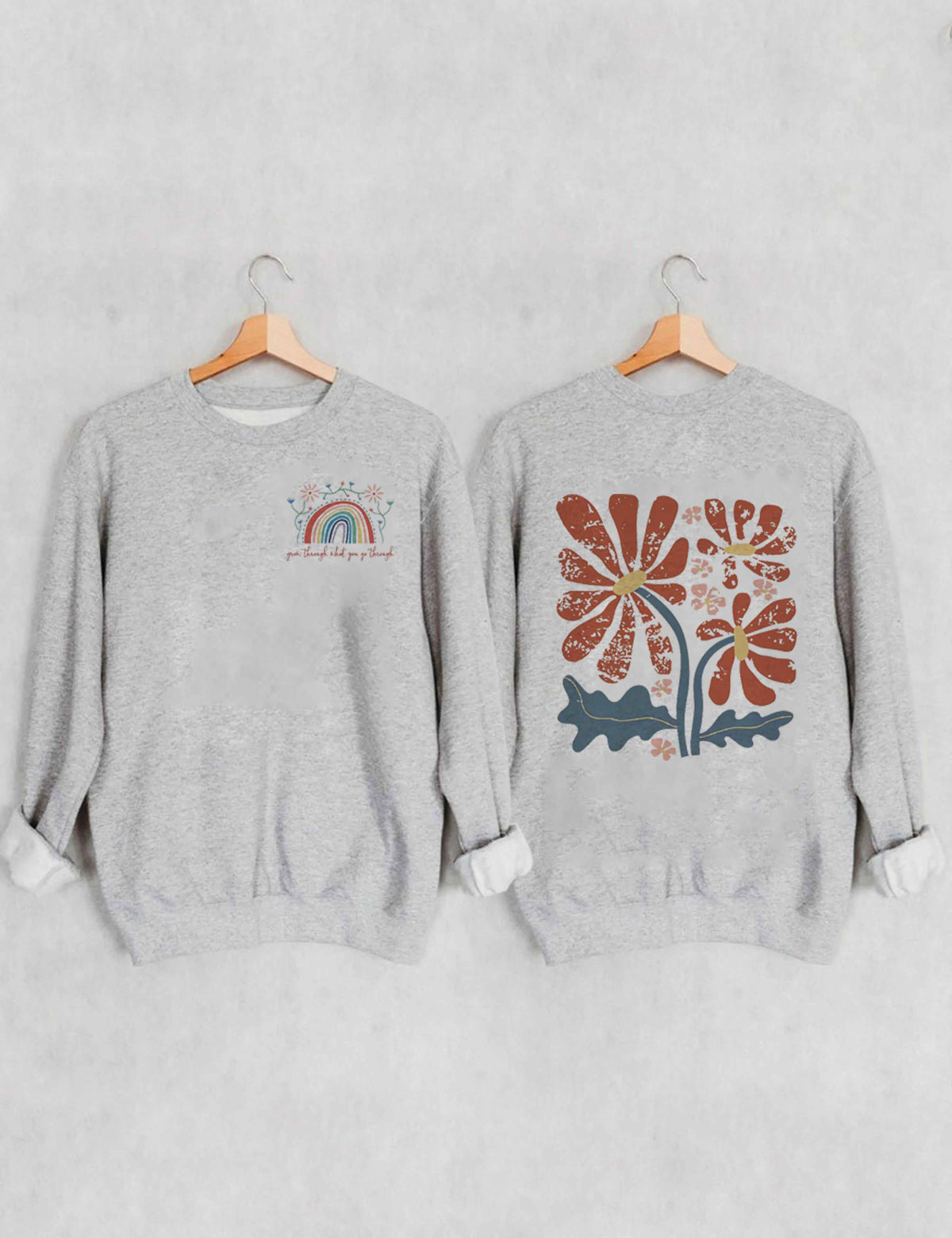 Wachsen Sie durch das, was Sie durchmachen. Boho-Blumen-Sweatshirt