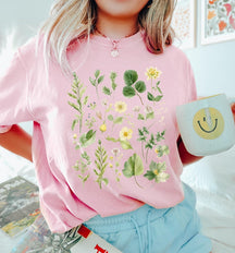 Chemise botanique aquarelle Boho T-shirt floral