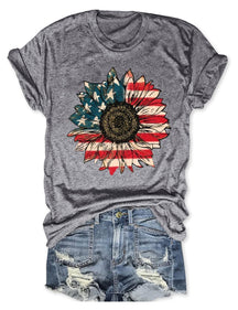 America Sunflower T-Shirt Manches courtes