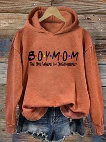 Boy Mom The One Where I'm Outnumbered Sweat à capuche