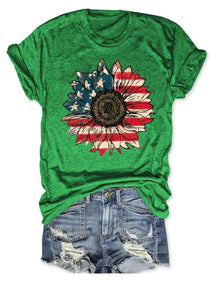 America Sunflower T-Shirt Manches courtes