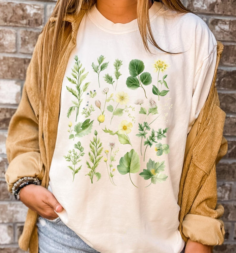 Chemise botanique aquarelle Boho T-shirt floral
