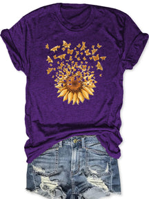 T-shirt papillon tournesol