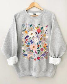 Blumen-Sweatshirt, Wildblumen-Damen-Sweatshirt