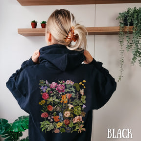 Pressed Flowers Boho Floral Cottagecore Hoodie