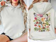 Pressed Flowers Boho Floral Cottagecore Hoodie