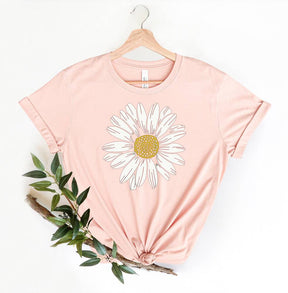 Boho Daisy Wildflower Rundhals-Komforthemd