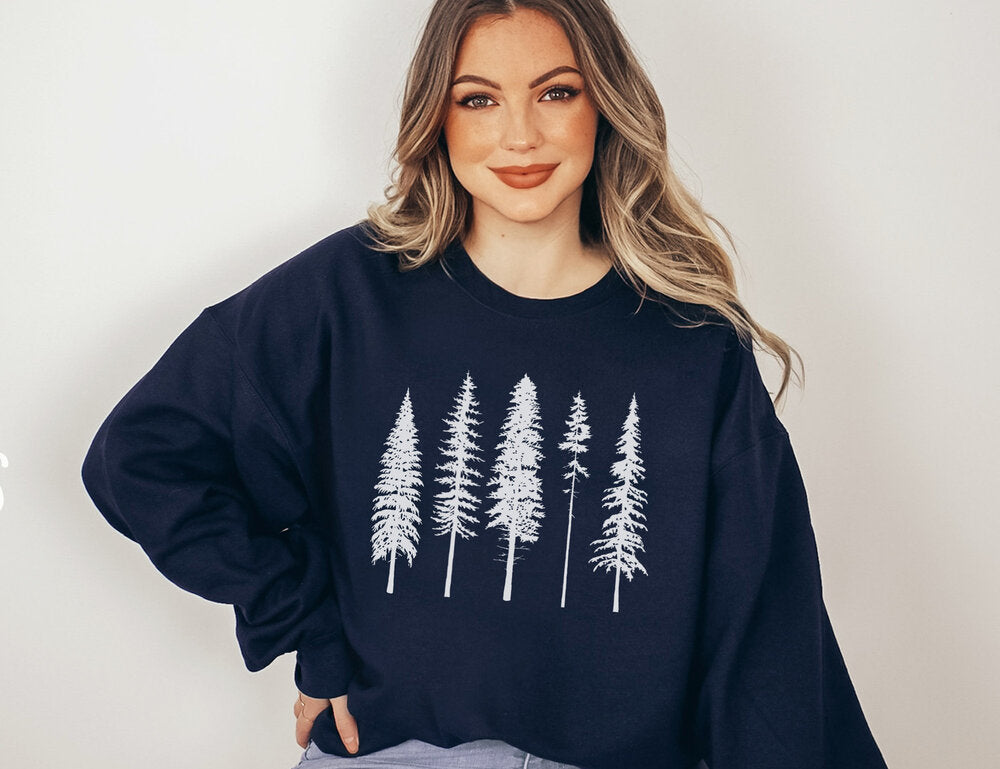 Pin Evergreen cadeau pour les amoureux de la Nature ras du cou Sweat-shirt confortable