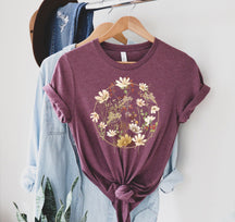 Floral chemise esthétique cadeau pour son col rond T-Shirt confortable
