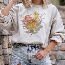 Pflanzenliebhaber-Geschenk für Mama, Blumenstrauß, Rundhalsausschnitt, bequemes Sweatshirt