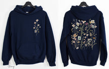 Retro-Wildblumen-Hoodie mit Rundhalsausschnitt im böhmischen Stil