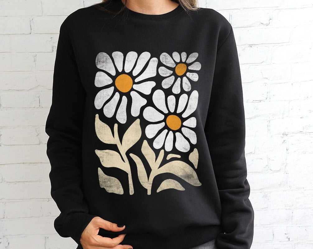 Boho Floral Unisex Wildblumen Sweatshirt