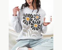 Boho Floral Unisex Wildblumen Sweatshirt