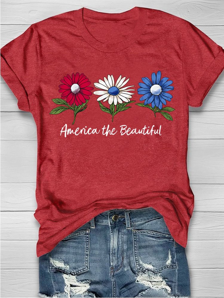 T-Shirt mit „America The Beautiful“-Aufdruck